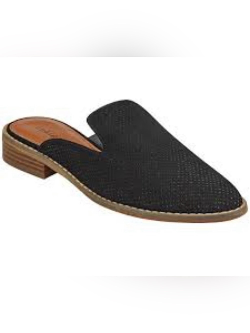 Indigo Rd. Perforated Black Slip On Mules 6M fits like 7